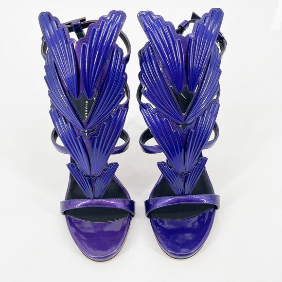 Giuseppe Zanotti Metallic Purple Cruel Alien Wing Stiletto Heel Sandals IT 37 - Picture 9 of 13